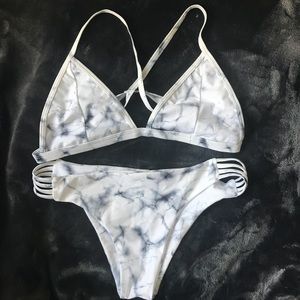 Marble print bikini